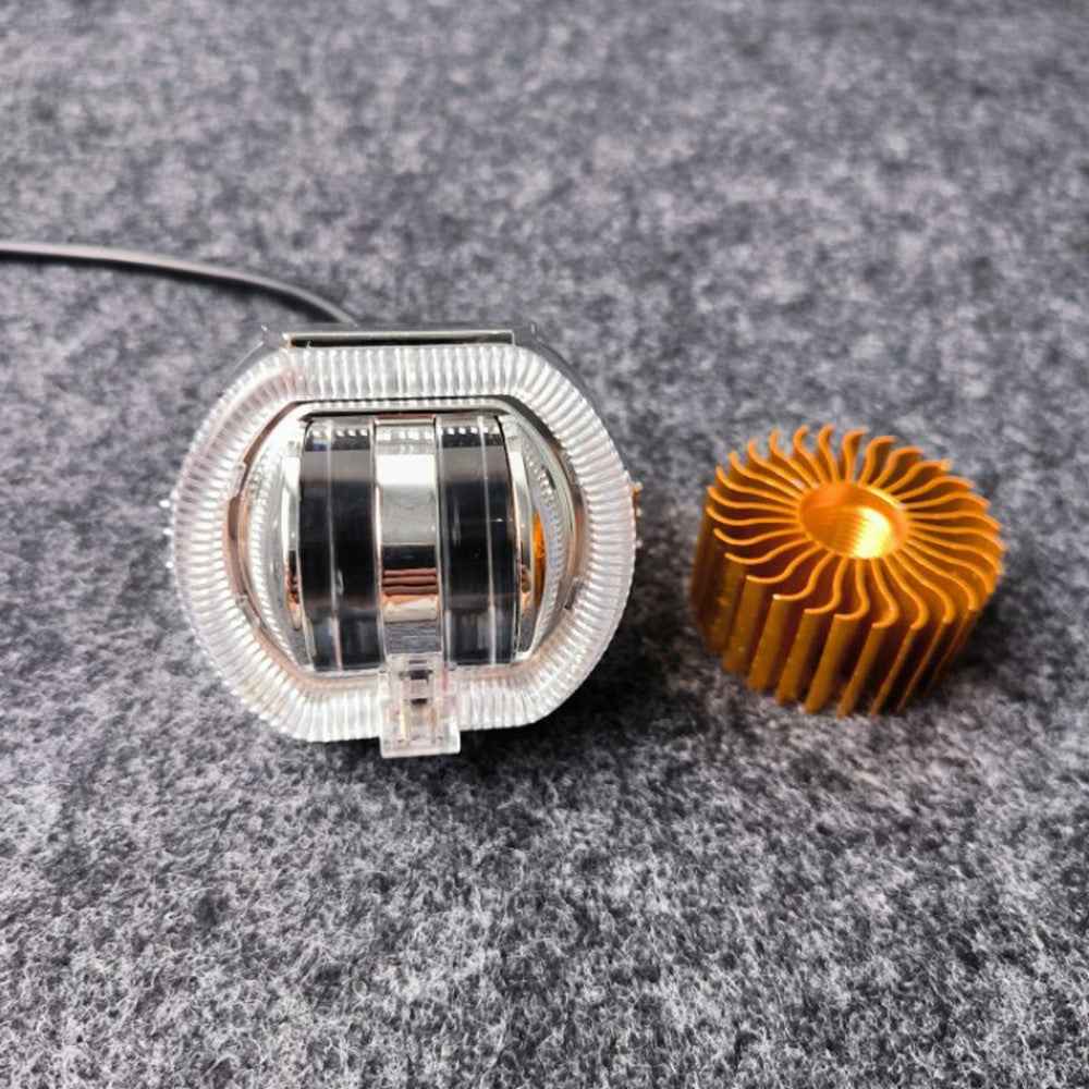 Motorcycle Modified LED Headlight Dual Aperture Motorbike Spotlight - White+Blue