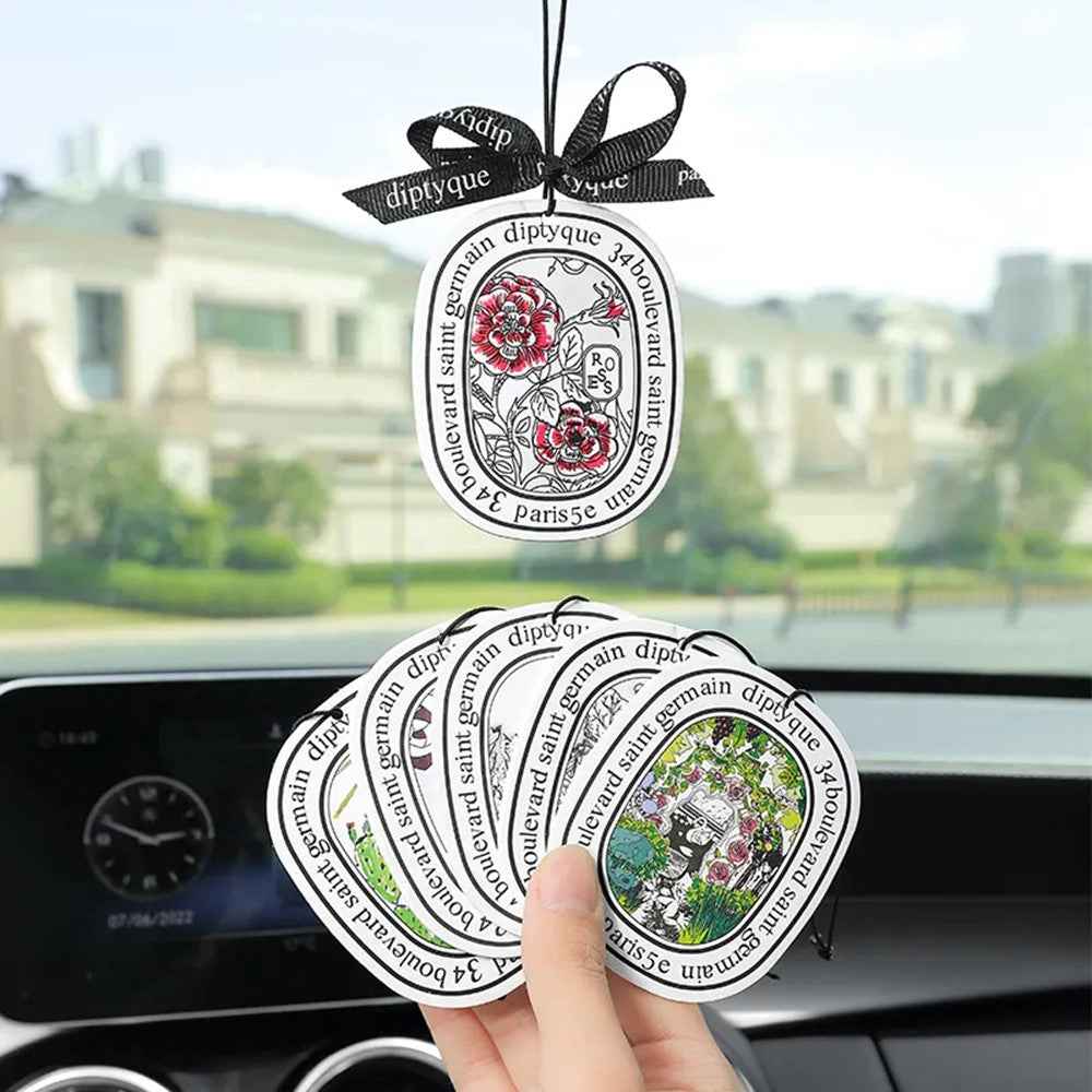 Car Scented Sheet Aroma Paper Vehicle Interior Long-lasting Air Freshener Hanging Decor - Gardenia