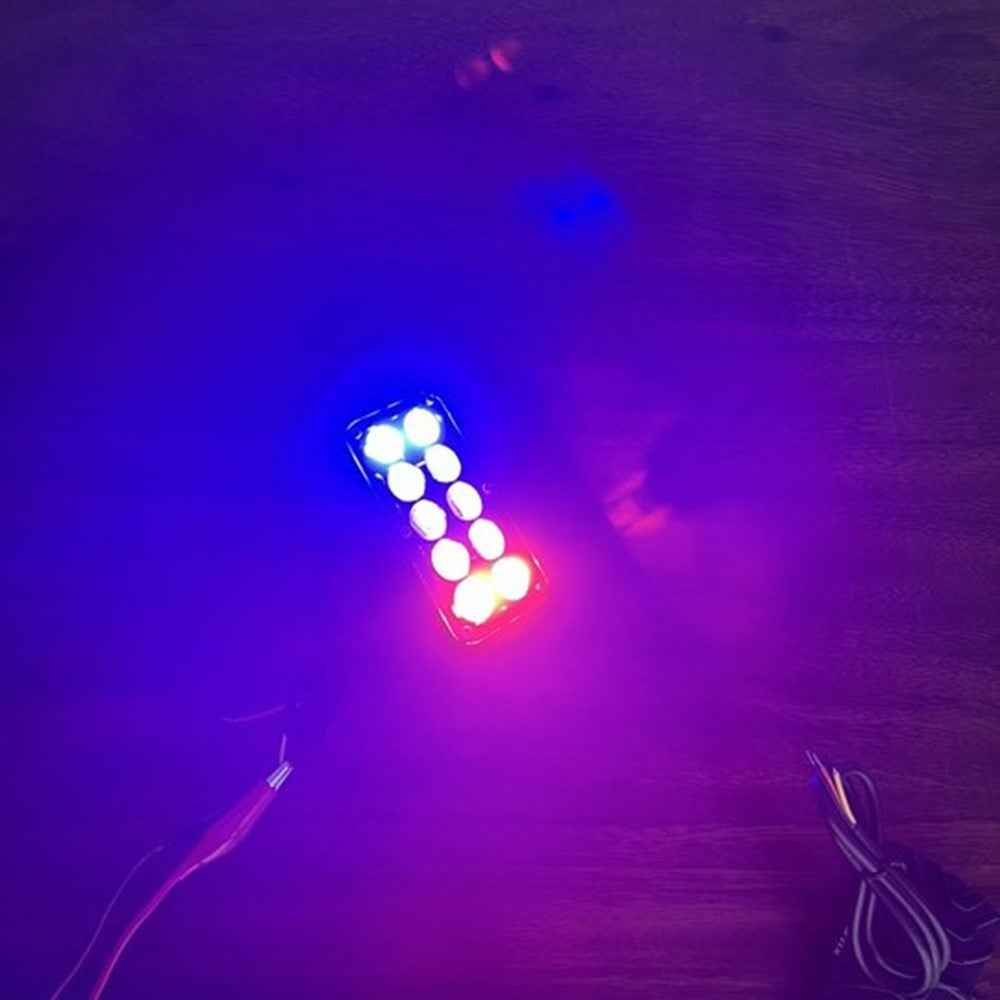JP-V69 Motorcycle Off-Road Vehicle LED Spotlight Yellow+White Strobe Red+Blue Warning Headlight