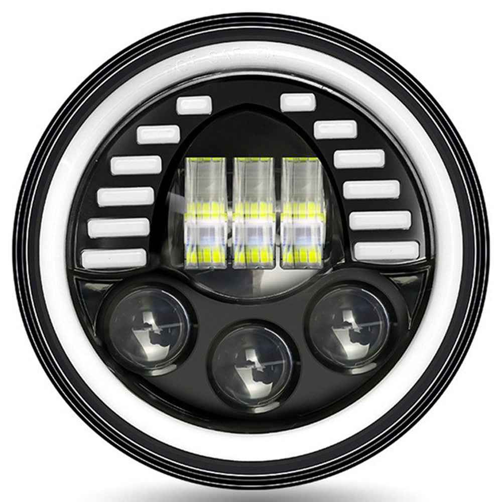 7-inch Car SUV Off-Road Motorcycle High Low Beam Light Halo Angel Eyes LED Round DRL Turn Signal Light