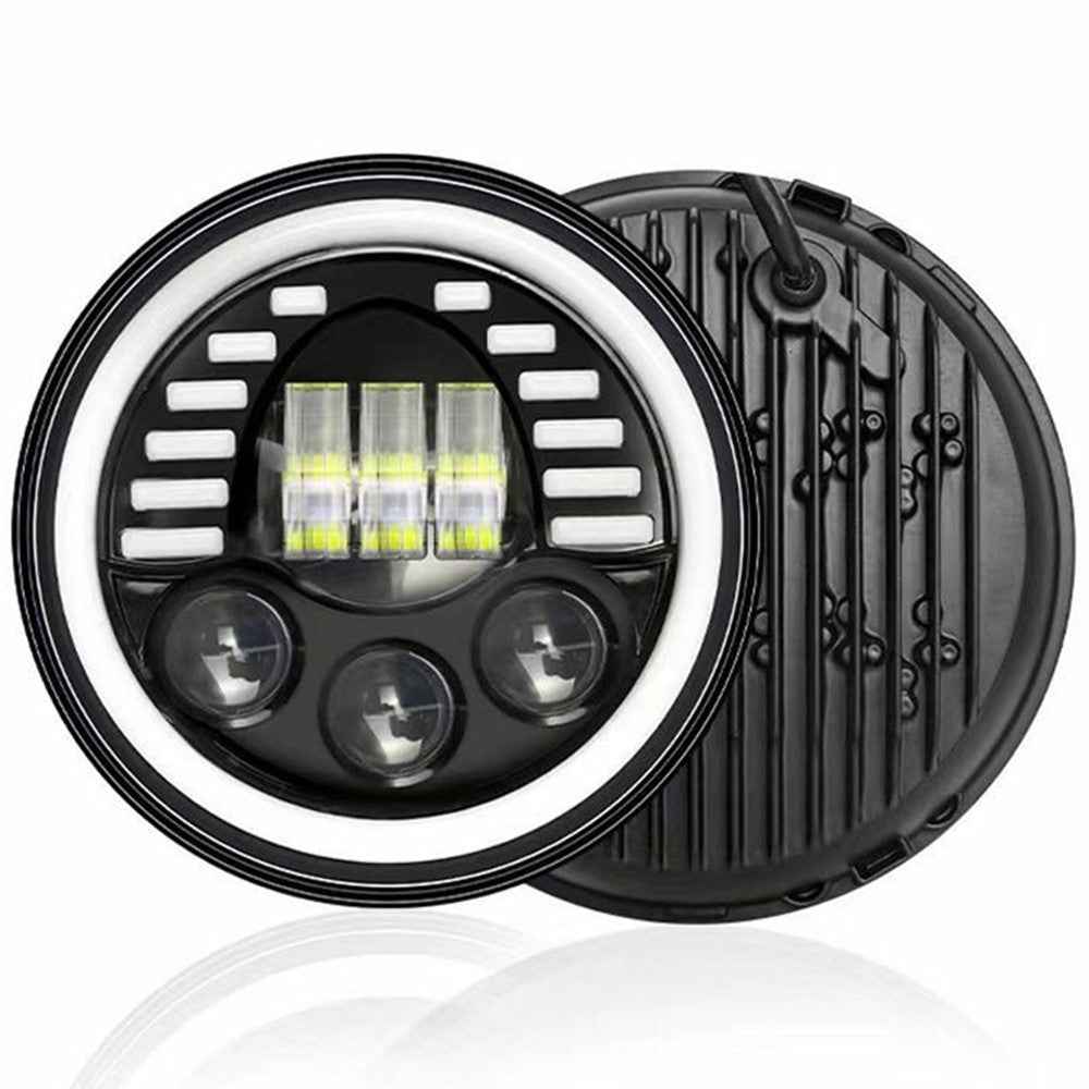 7-inch Car SUV Off-Road Motorcycle High Low Beam Light Halo Angel Eyes LED Round DRL Turn Signal Light