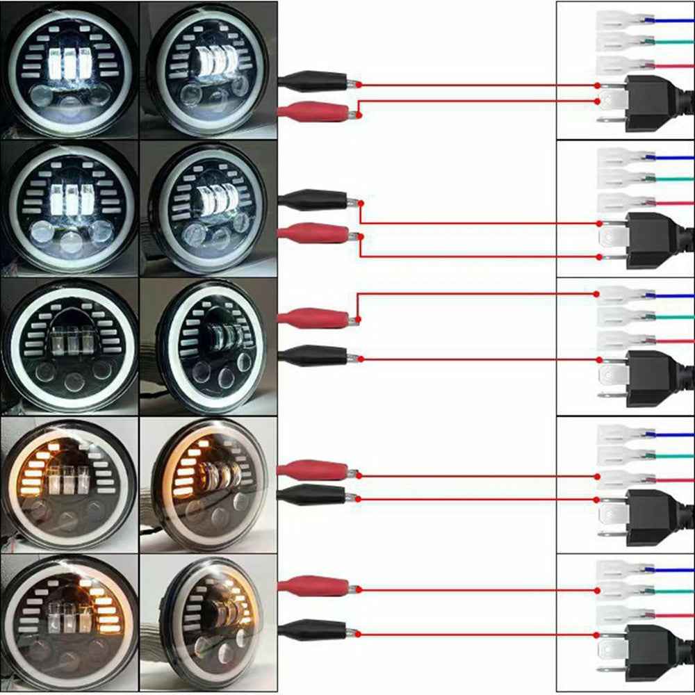 7-inch Car SUV Off-Road Motorcycle High Low Beam Light Halo Angel Eyes LED Round DRL Turn Signal Light