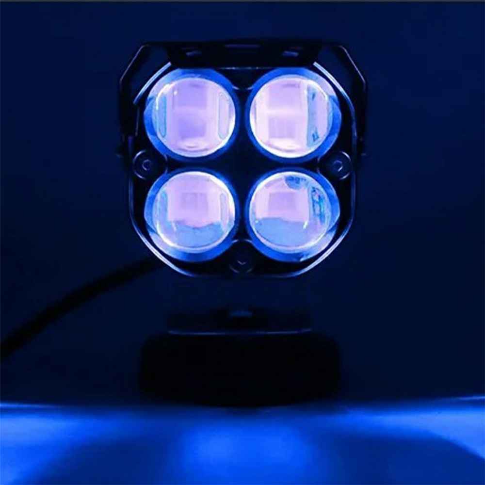 W06 30W High Brightness LED Car Driving Light SUV Off-Road Vehicle Spotlight - White+Yellow+Blue