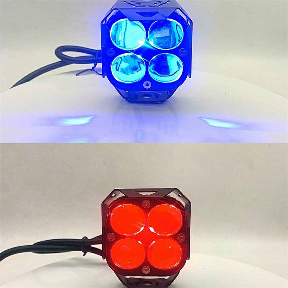 W06 30W High Brightness LED Car Driving Light SUV Off-road Vehicle Spotlight - White+Yellow+Red