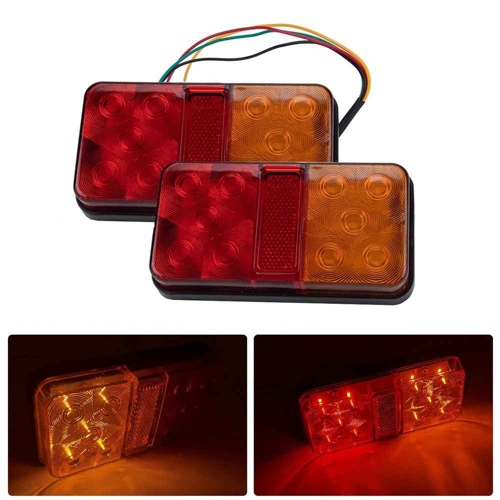 A4138 10-LED Trailer Tail Light Kit for 12V Truck Vehicles Water Resistant Turn Signal Light with Cable Ties - Type H Set