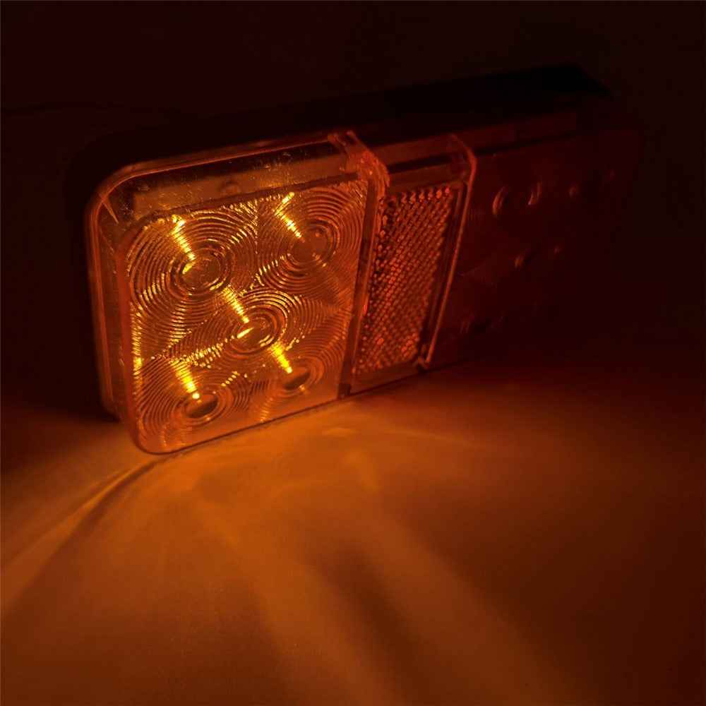 A4138 10-LED Trailer Tail Light Kit for 12V Truck Vehicles Water Resistant Turn Signal Light with Cable Ties - Type H Set