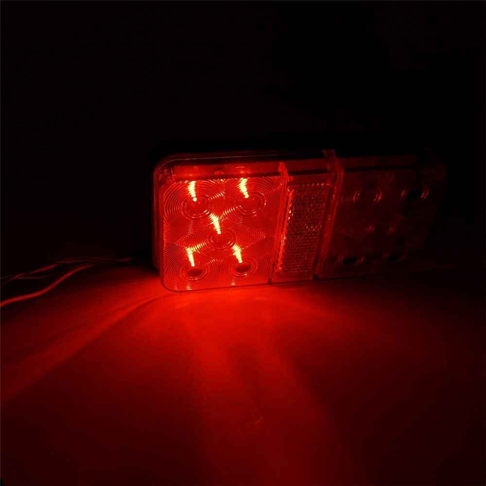 A4138 10-LED Trailer Tail Light Kit for 12V Truck Vehicles Water Resistant Turn Signal Light with Cable Ties - Type H Set