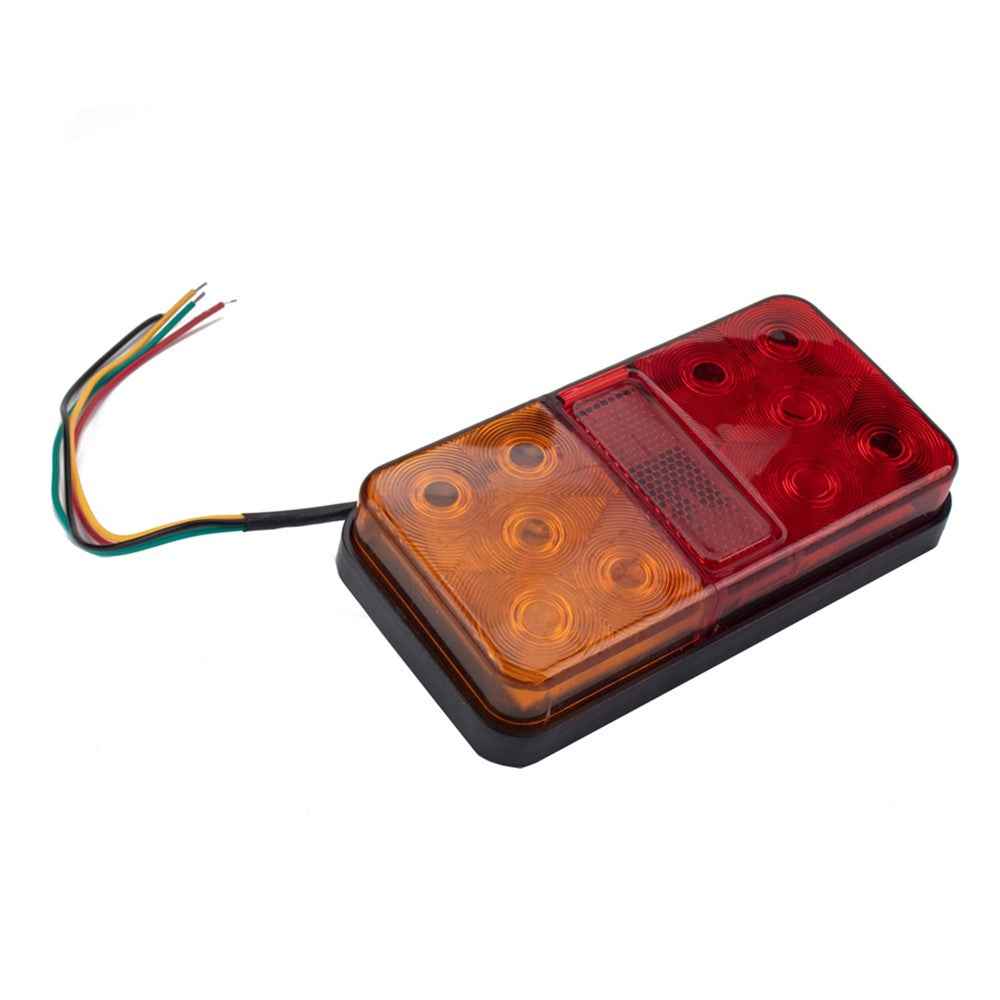 A4138 10-LED Trailer Tail Light Kit for 12V Truck Vehicles Water Resistant Turn Signal Light with Cable Ties - Type H Set