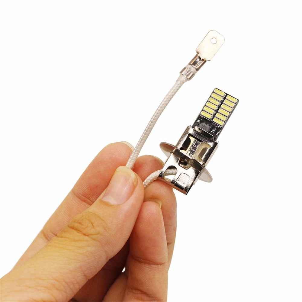 2PCS Car Fog Light 4.8W 6500K White Light 24-LED SMD 4014 Bright Car Clearance Light Lamp - H1 / White