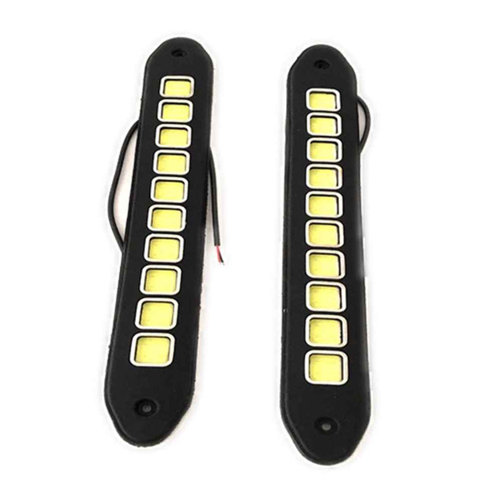 Car Light Strip 10-LED Soft Silicone Flexible SUV Lamp Auto Daytime Running Light for Improving Safety
