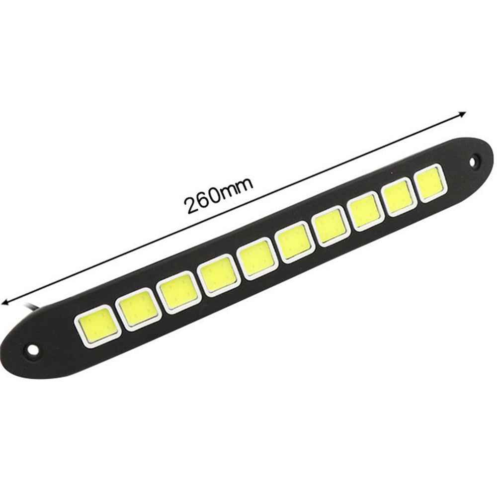 Car Light Strip 10-LED Soft Silicone Flexible SUV Lamp Auto Daytime Running Light for Improving Safety