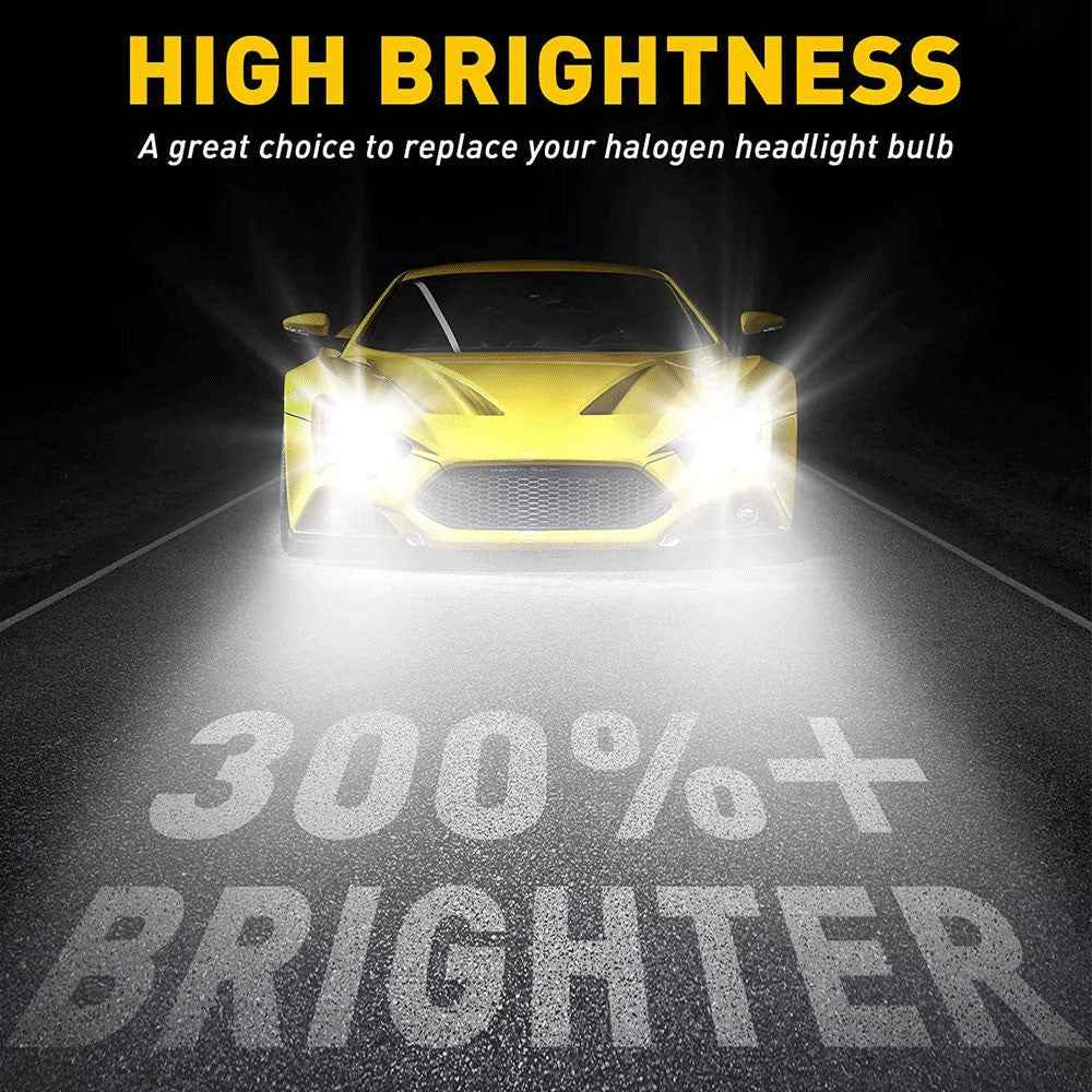 HAIZG 2Pcs H7 Car LED Head Lamp Bulbs 10000LM 50W Aviation Grade Aluminum LED Headlight