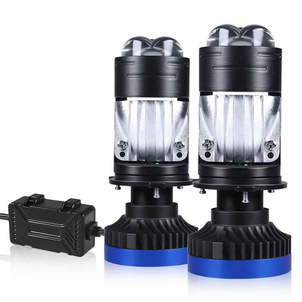 H4 1 Pair High Brightness 12V Car LED Headlight High Beam Low Beam Projector Lamp