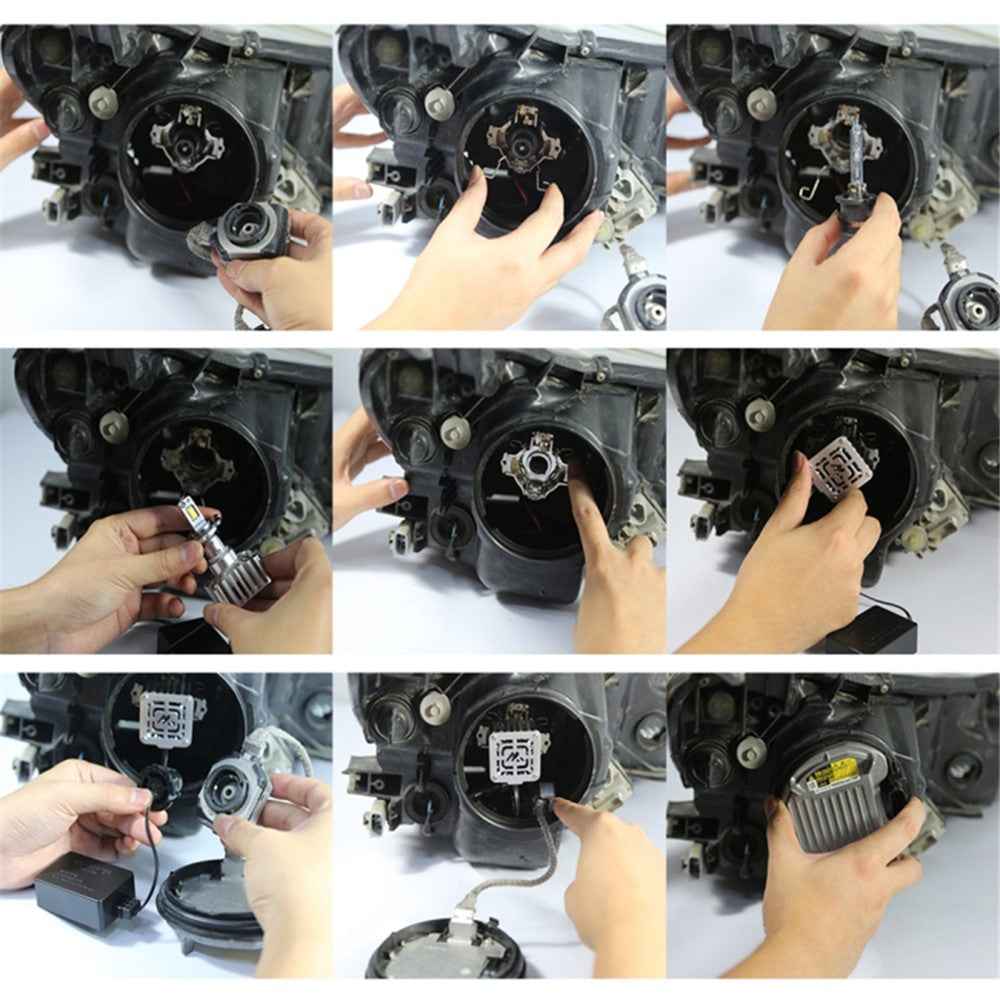 D4S 1 Pair LED Bulb 35W 4500LM Bright Bulb Windless Direct Insertion Interior Car Lights