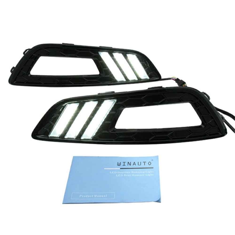 WINAUTO 1 Pair LED DRL Light for Ford All-New Focus 2015 Waterproof Car Turn Signal Lamp