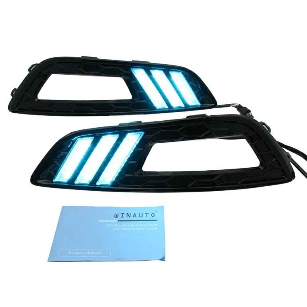 WINAUTO 1 Pair LED DRL Light for Ford All-New Focus 2015 Waterproof Car Turn Signal Lamp