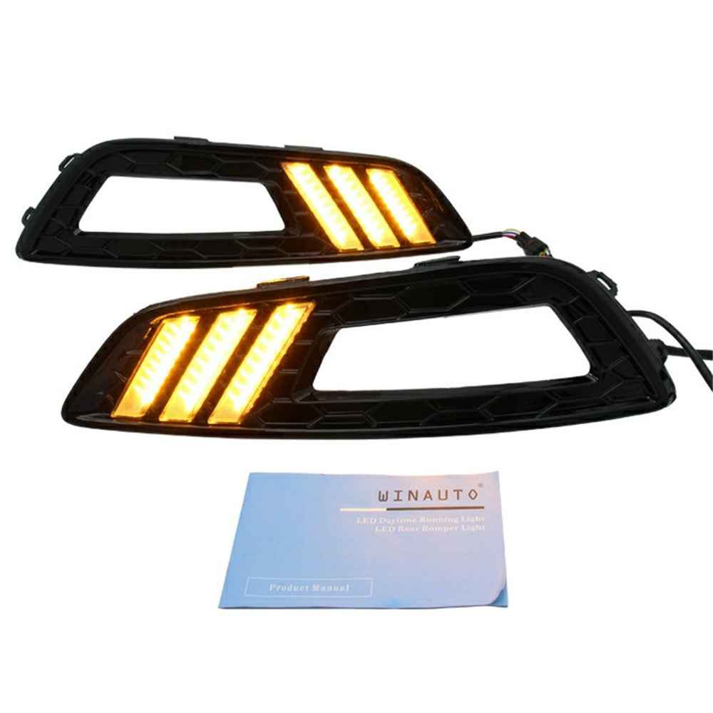 WINAUTO 1 Pair LED DRL Light for Ford All-New Focus 2015 Waterproof Car Turn Signal Lamp