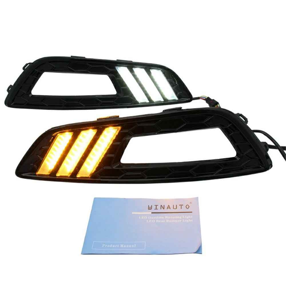 WINAUTO 1 Pair LED DRL Light for Ford All-New Focus 2015 Waterproof Car Turn Signal Lamp