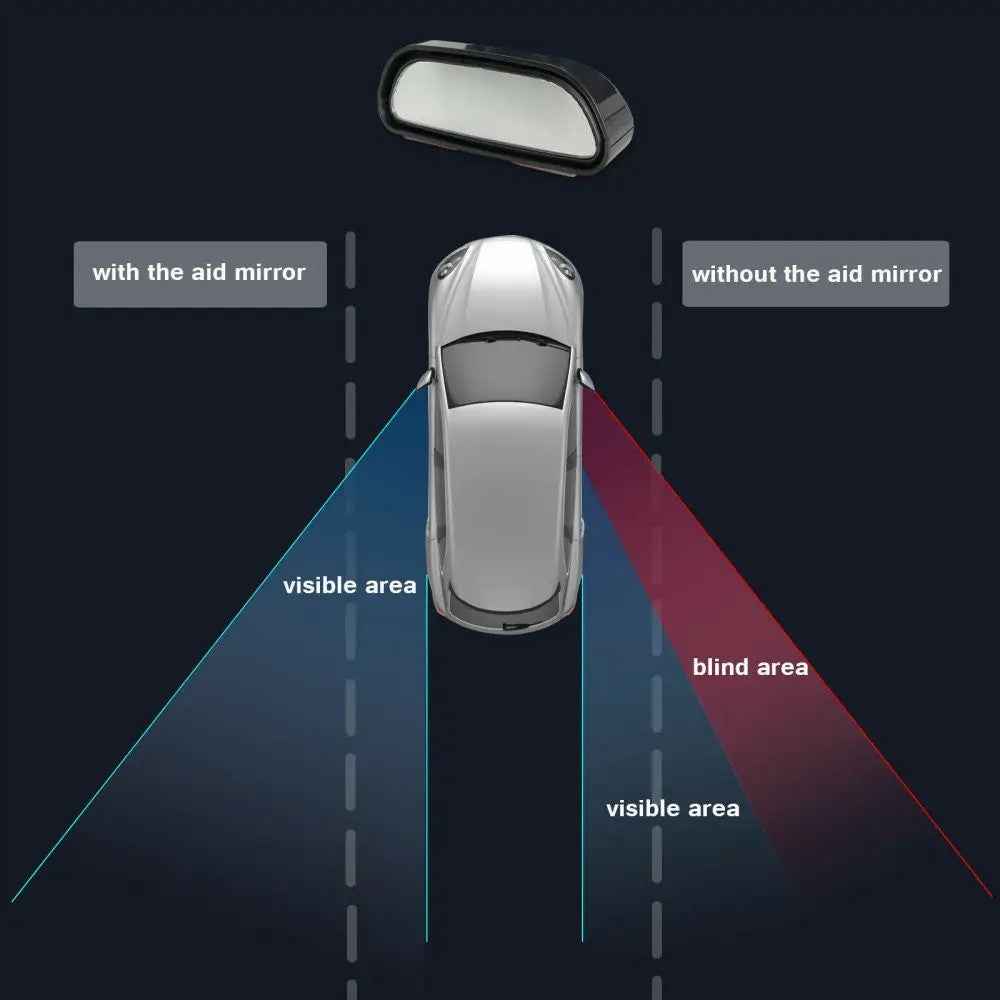 1Pc Car Blind Spot Auxiliary Rearview Mirror Angle Adjustable Curved Mirror