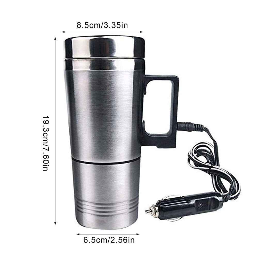 Car Lighter Kettle Boiler Mug Heating Cup Stainless Steel Car Travel Mug for Hot Water Coffee Tea (without FDA Certification) - 24V