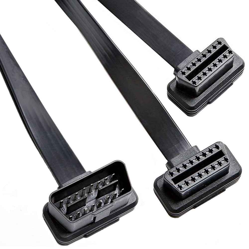 JUNSUNMAY 30cm OBD II 16 Pin Adapter Extension Cable Male to Dual Female Connector Cord
