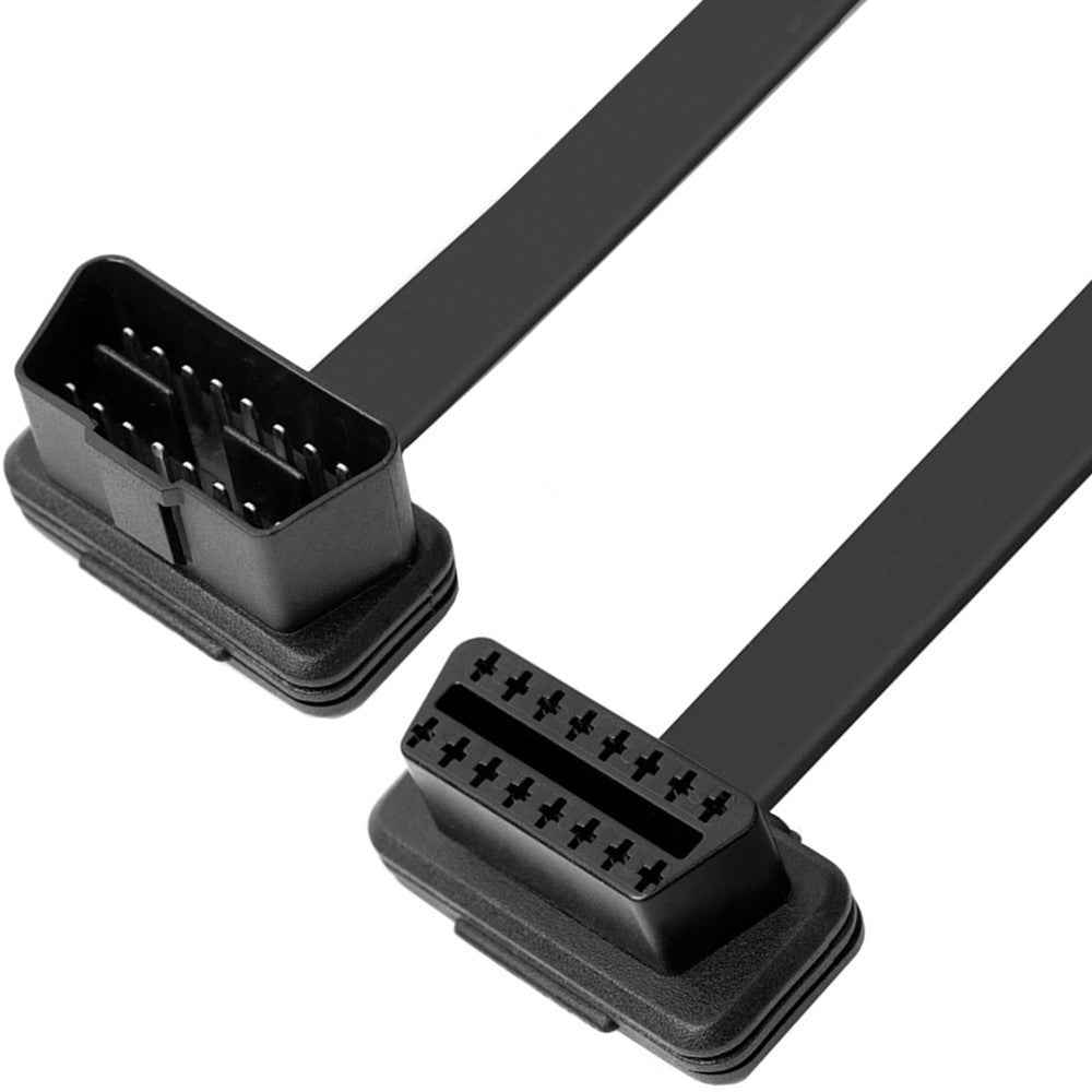 JUNSUNMAY 50cm OBD II 16 Pin Male to Dual Female Connector Cord Splitter Extension Cable