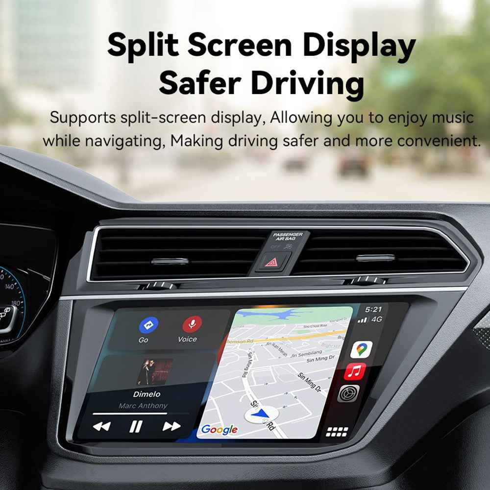 ESSAGER BY960 Aluminum Alloy+Glass WiFi 5G Module Wireless CarPlay Dongle Adapter
