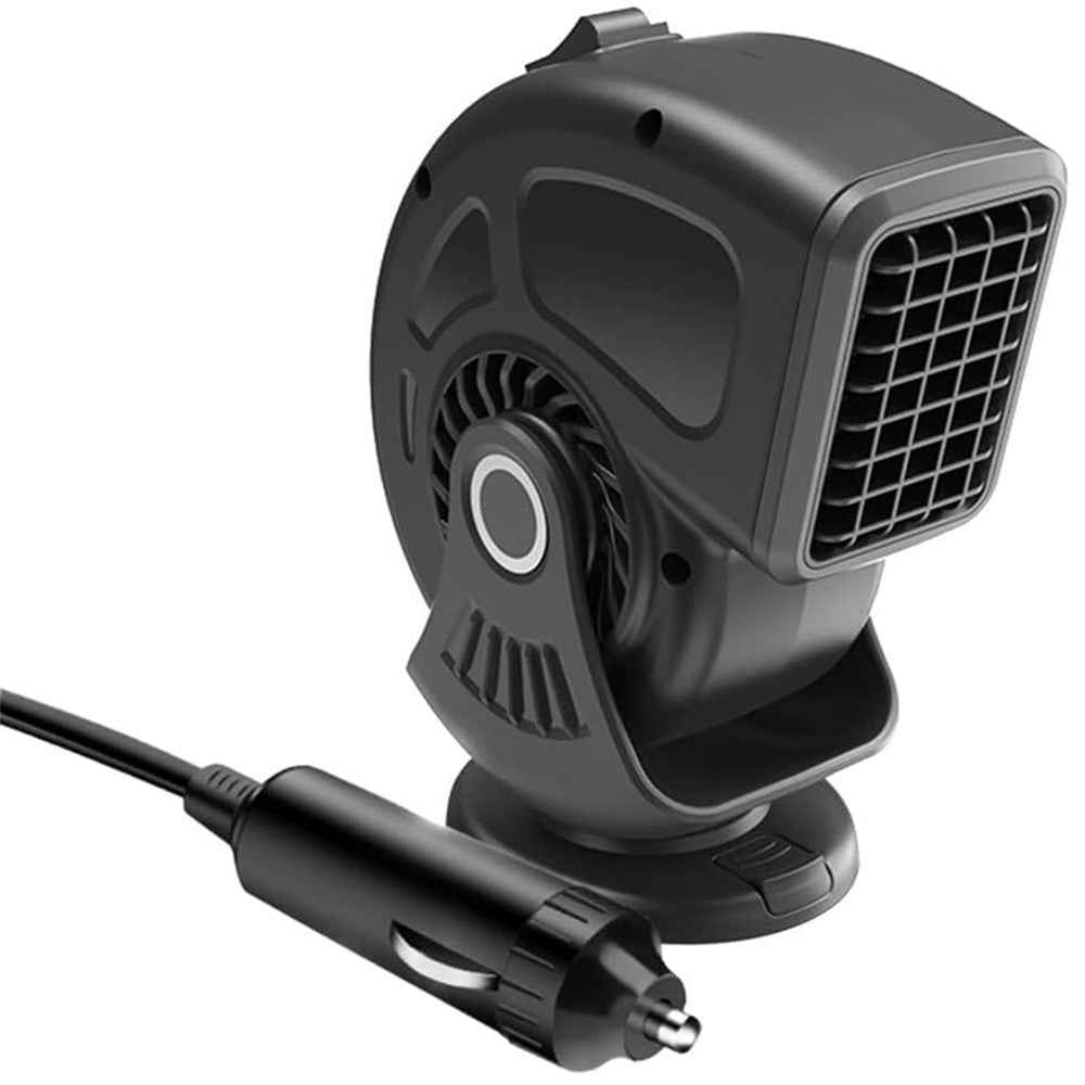 24V Car Heater Windshield Defrosting Defogging Vehicle Interior Heating Fan - Black