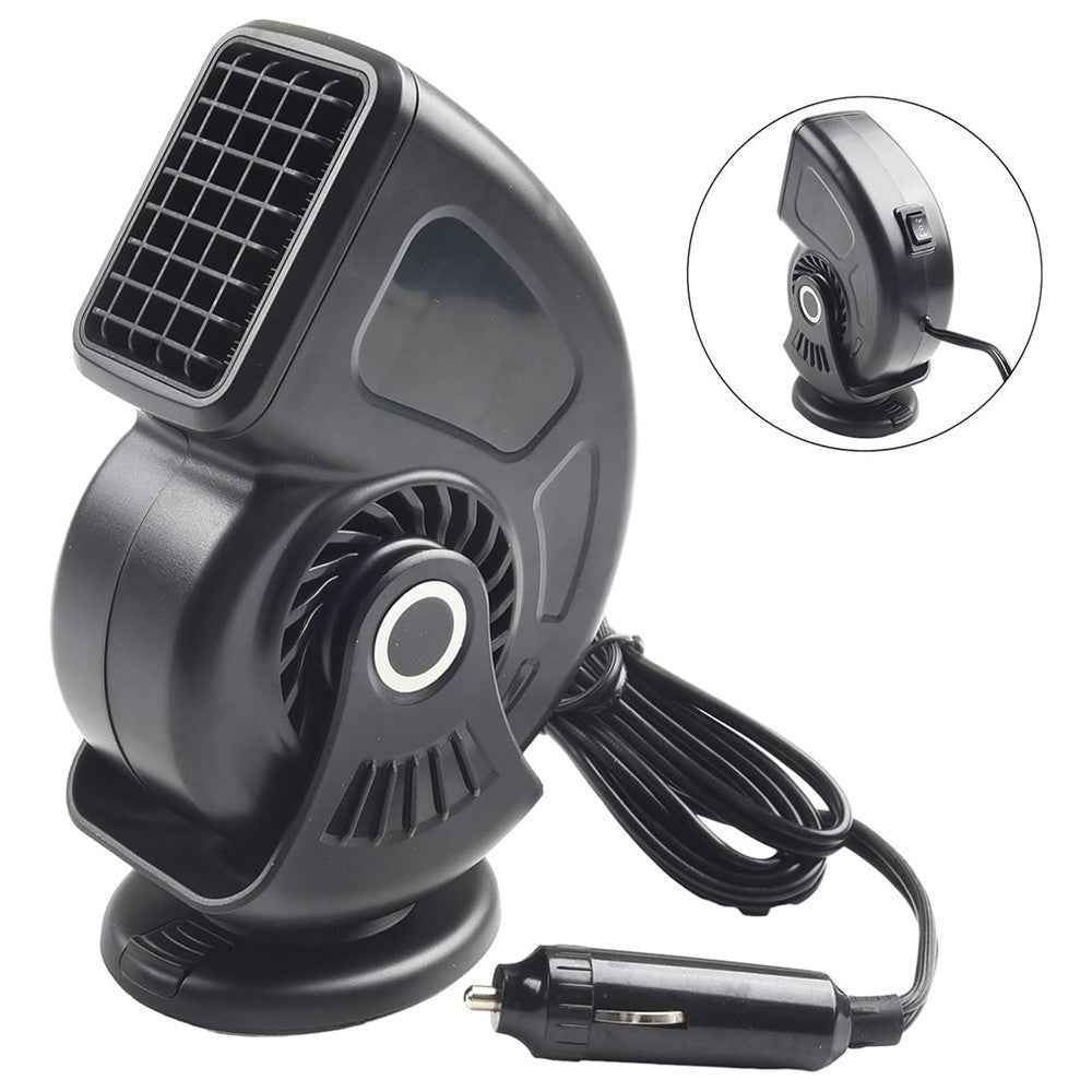 24V Car Heater Windshield Defrosting Defogging Vehicle Interior Heating Fan - Black