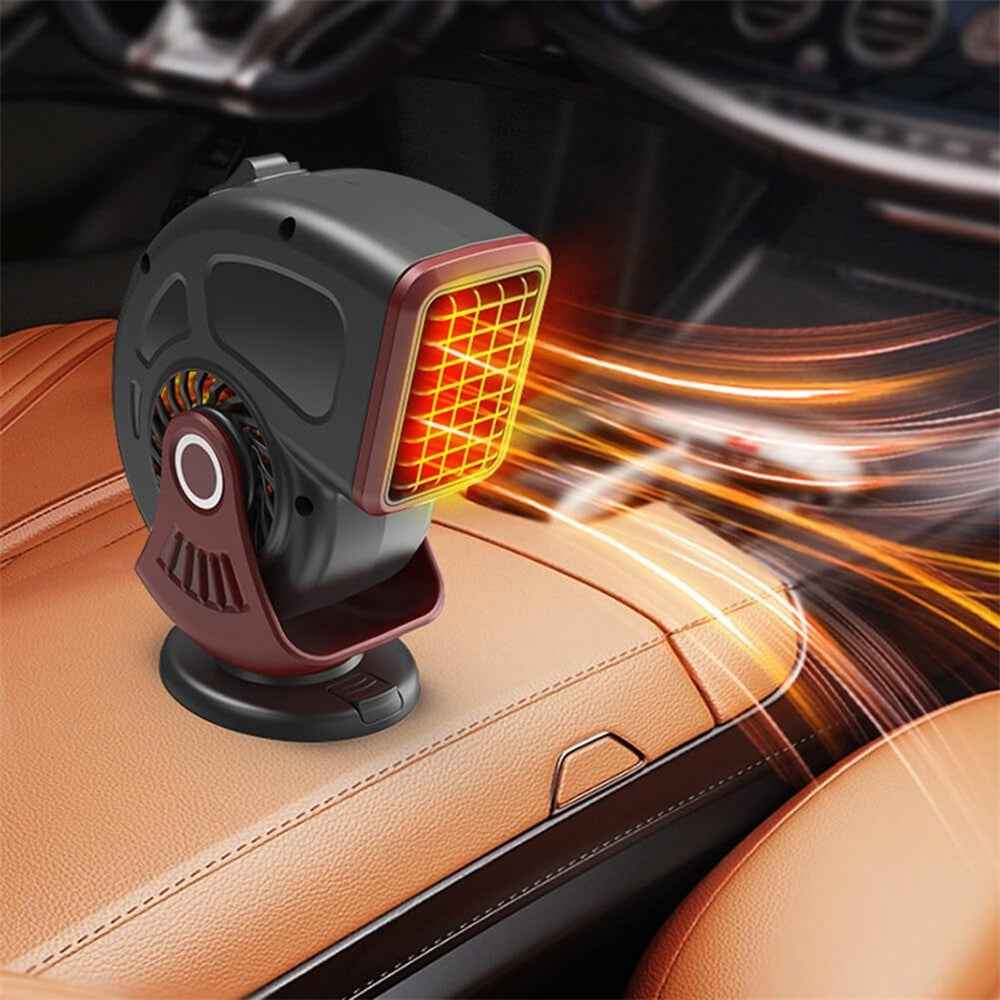 24V Car Heater Windshield Defrosting Defogging Vehicle Interior Heating Fan - Black