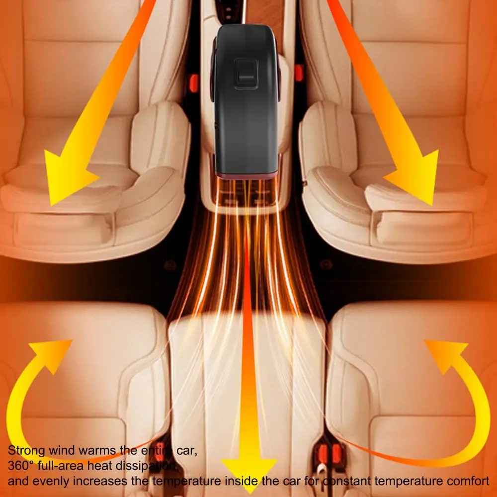 24V Car Heater Windshield Defrosting Defogging Vehicle Interior Heating Fan - Red