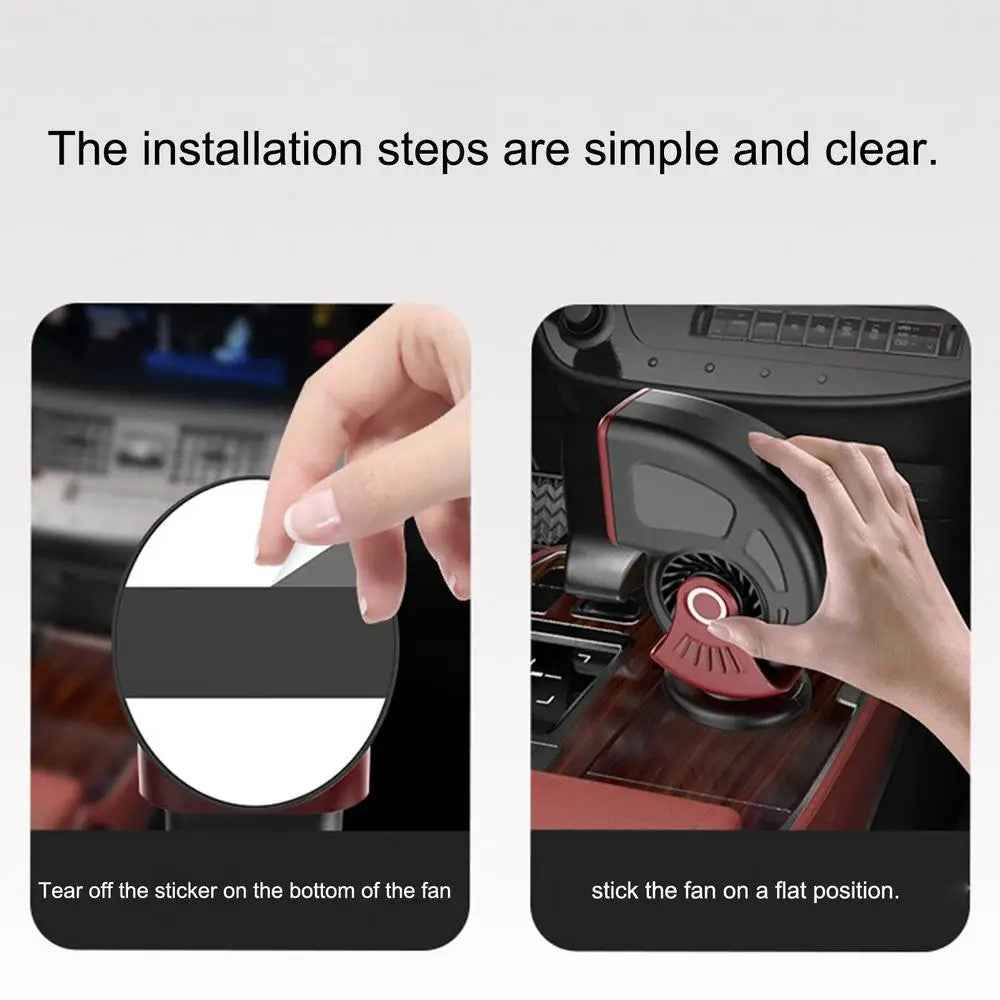 24V Car Heater Windshield Defrosting Defogging Vehicle Interior Heating Fan - Red