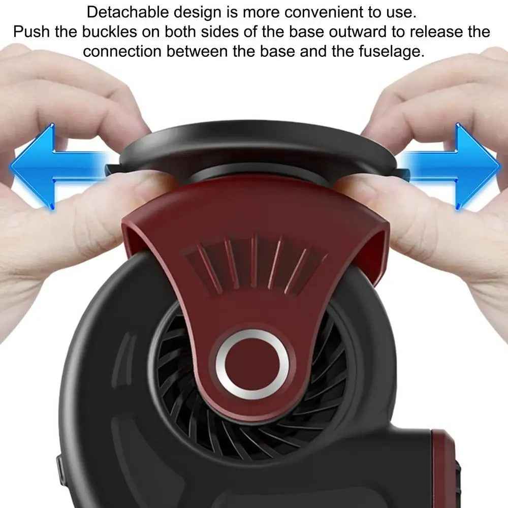 24V Car Heater Windshield Defrosting Defogging Vehicle Interior Heating Fan - Red