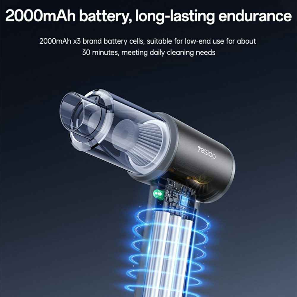 YESIDO VC15 Cordless Car Vacuum Cleaner with LED Display 100 Speeds Adjustable 10000Pa Powerful Suction Dust Blower