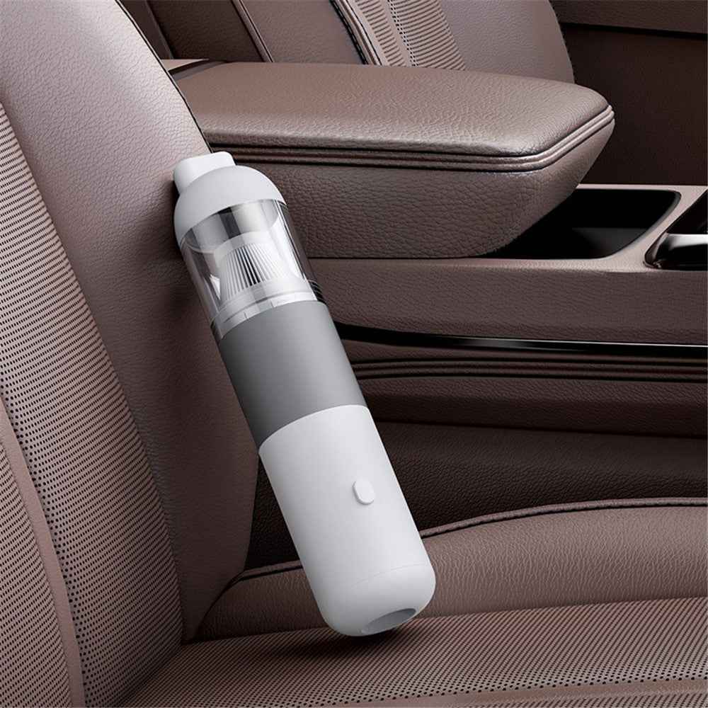 V01 Portable Handheld Car Vacuum Cleaner Wireless Auto Vacuum Cleaner for Desktop Keyboard Laptops - White / Grey