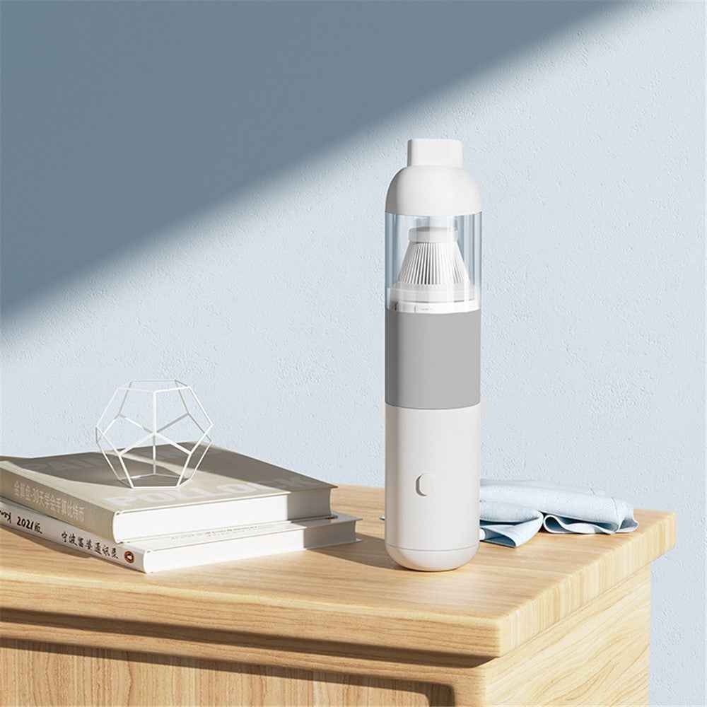 V01 Portable Handheld Car Vacuum Cleaner Wireless Auto Vacuum Cleaner for Desktop Keyboard Laptops - White / Red