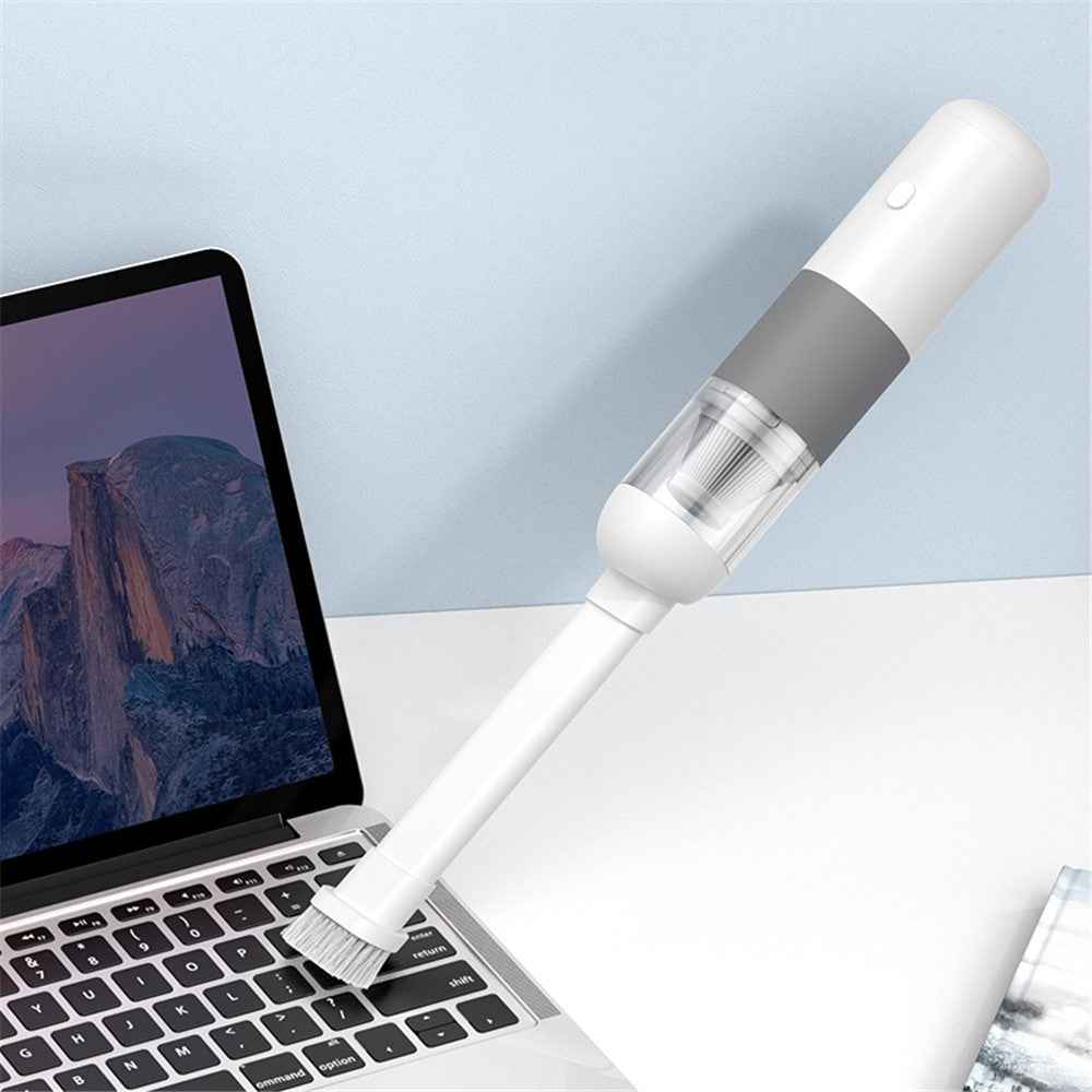 V01 Portable Handheld Car Vacuum Cleaner Wireless Auto Vacuum Cleaner for Desktop Keyboard Laptops - White / Orange