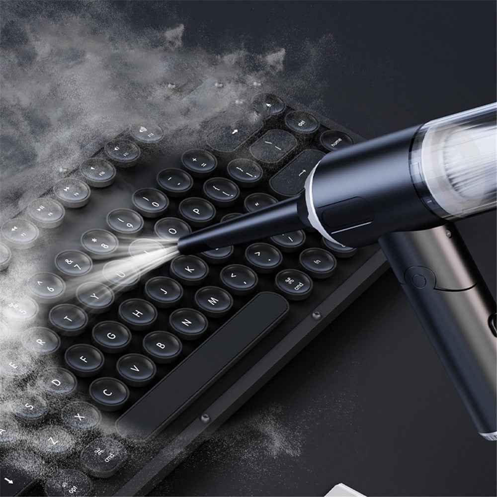 W766 Cordless Electric Cleaner Powerful Blower and Vacuum Suction 2-in-1 Portable Car Vehicle Vacuum Cleaner - Black