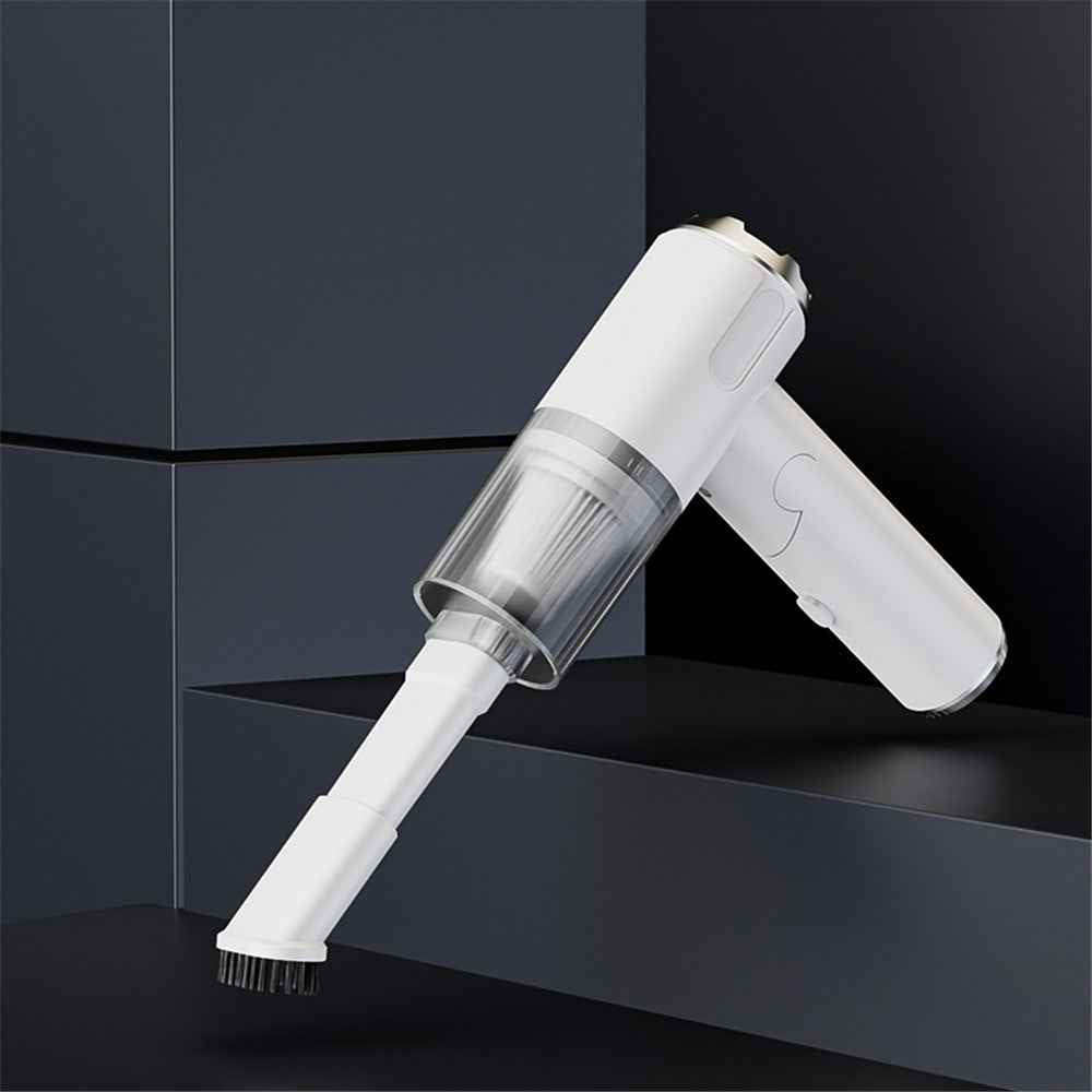 W766 Cordless Electric Cleaner Powerful Blower and Vacuum Suction 2-in-1 Portable Car Vehicle Vacuum Cleaner - White
