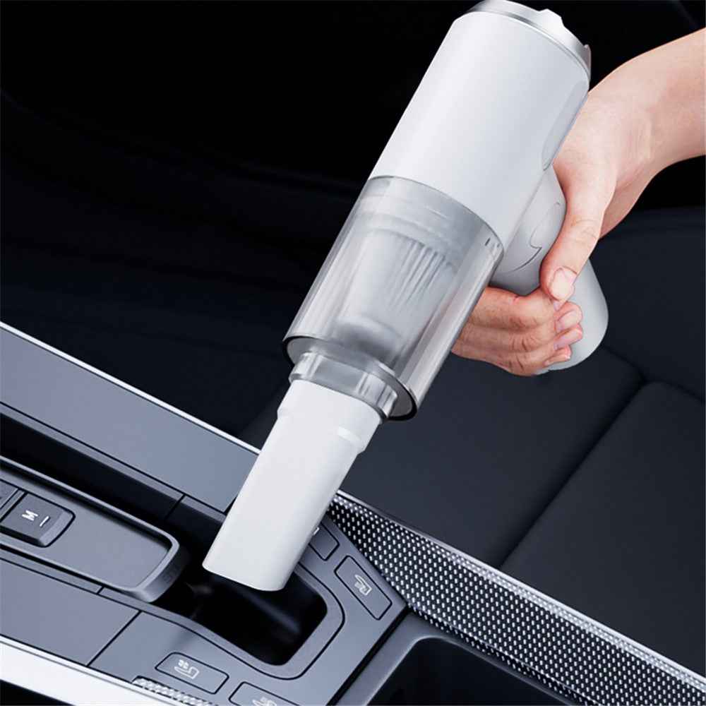W766 Cordless Electric Cleaner Powerful Blower and Vacuum Suction 2-in-1 Portable Car Vehicle Vacuum Cleaner - White