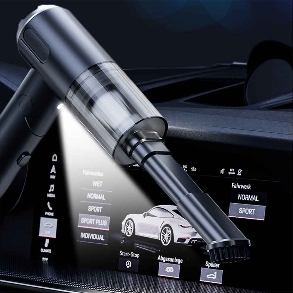 W766 Cordless Electric Cleaner Powerful Blower and Vacuum Suction 2-in-1 Portable Car Vehicle Vacuum Cleaner - White