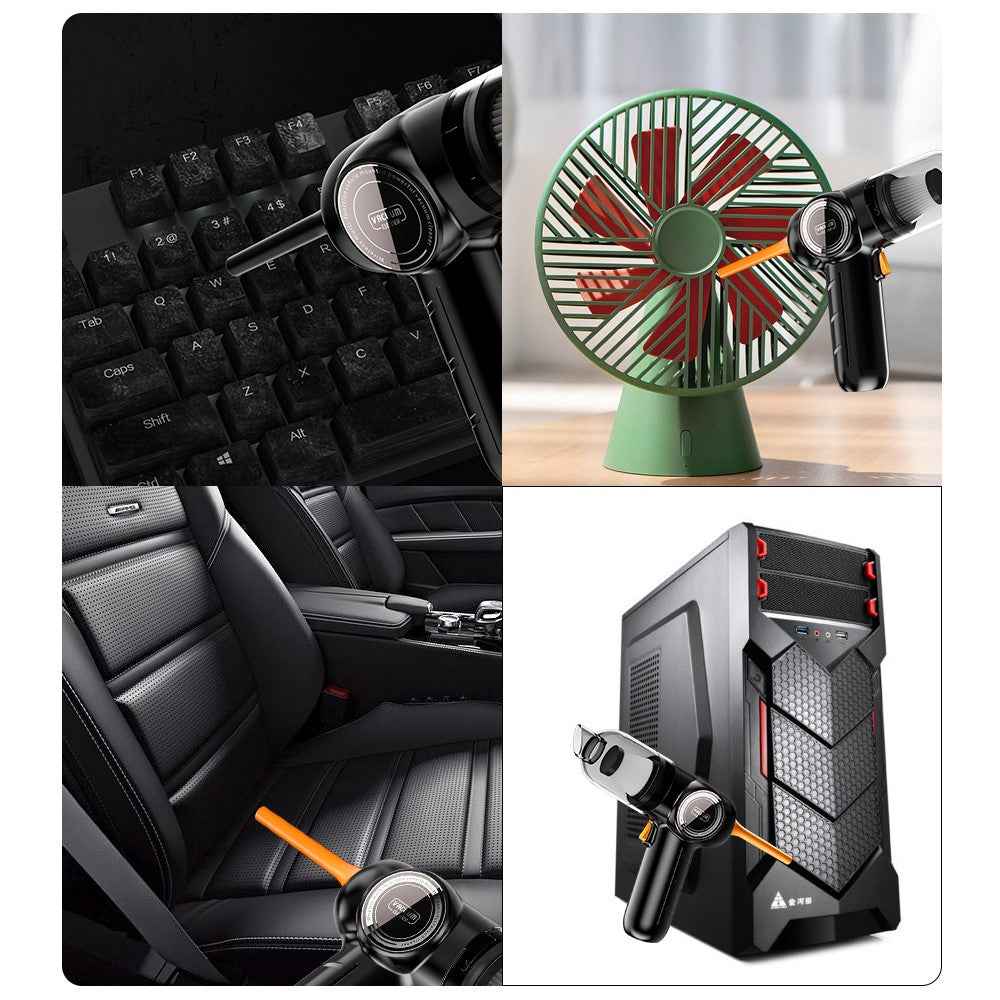 Q18 Cordless Vacuum Cleaner Blow Suction Dual Use APS+PC Car Home Handheld Vacuum Cleaner - Black