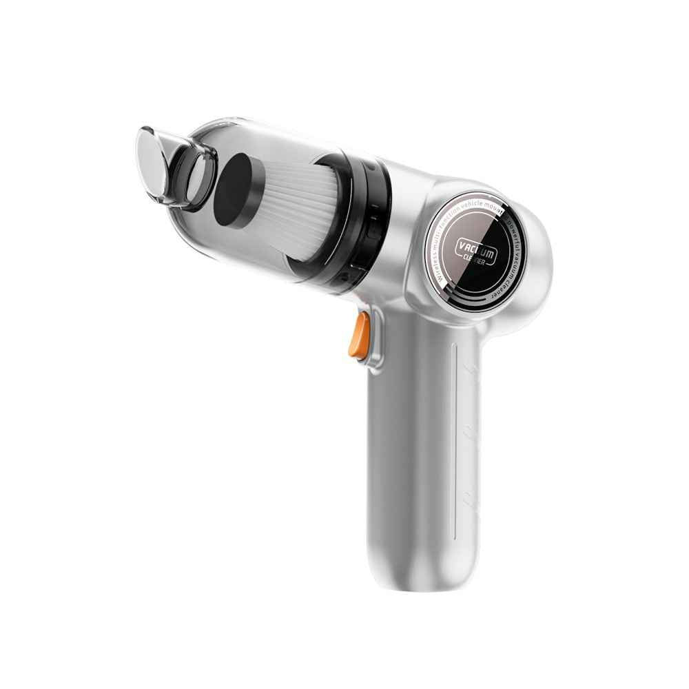 Q18 Cordless Vacuum Cleaner Blow Suction Dual Use APS+PC Car Home Handheld Vacuum Cleaner - White