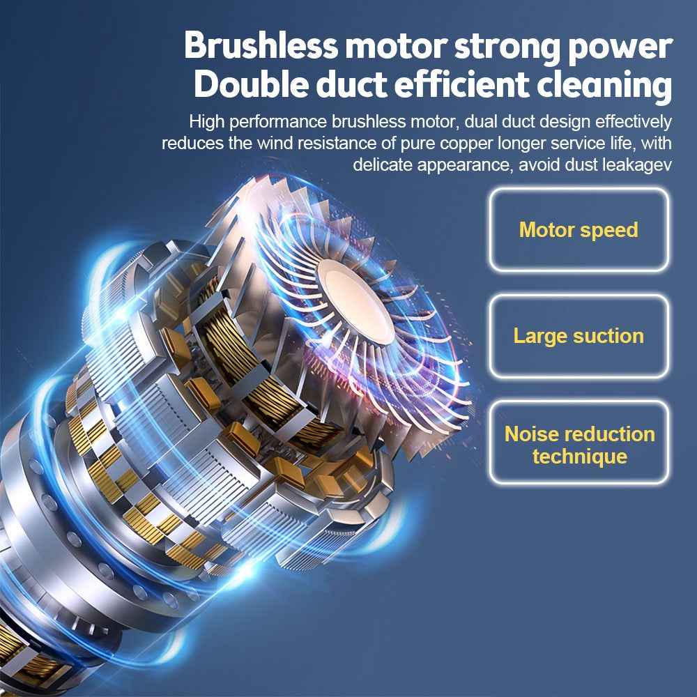 SUITU ST-6617C Brush Motor Strong Suction Handheld Vacuum Cleaner for Car Home Cleaning - White