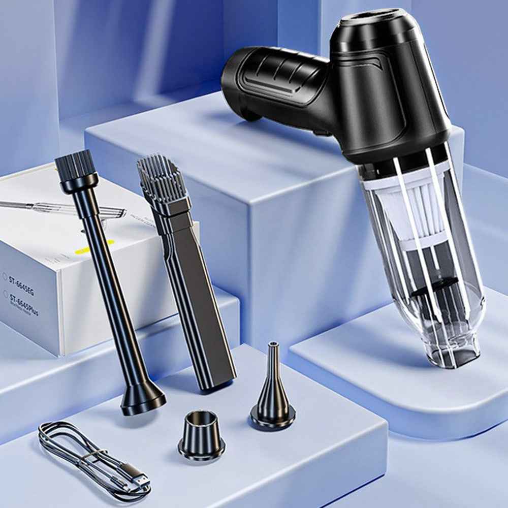 SUITU ST-6645 High Power Car Home Handheld Vacuum Cleaner Wireless Rechargeable ABS Vacuum Cleaner - Black