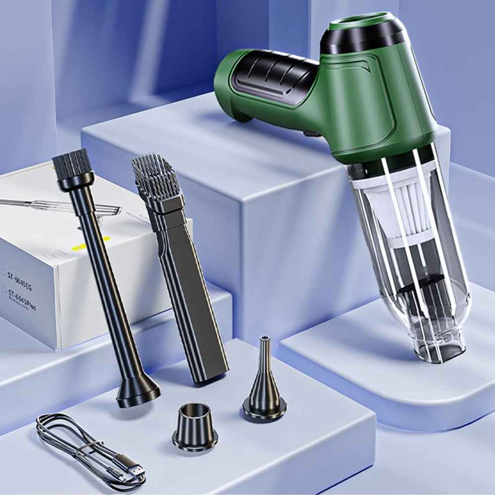 SUITU ST-6645 High Power Car Home Handheld Vacuum Cleaner Wireless Rechargeable ABS Vacuum Cleaner - Green