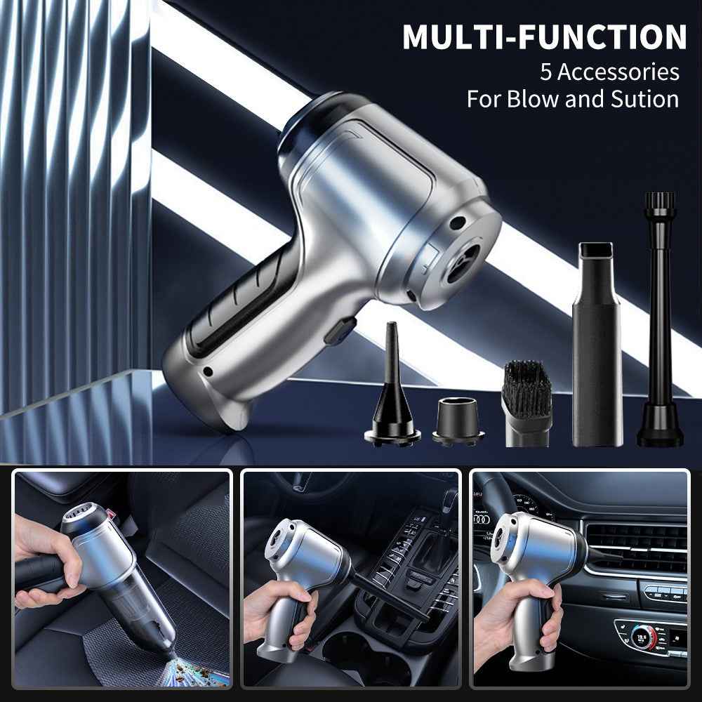 SUITU ST-6645 High Power Car Home Handheld Vacuum Cleaner Wireless Rechargeable ABS Vacuum Cleaner - Green