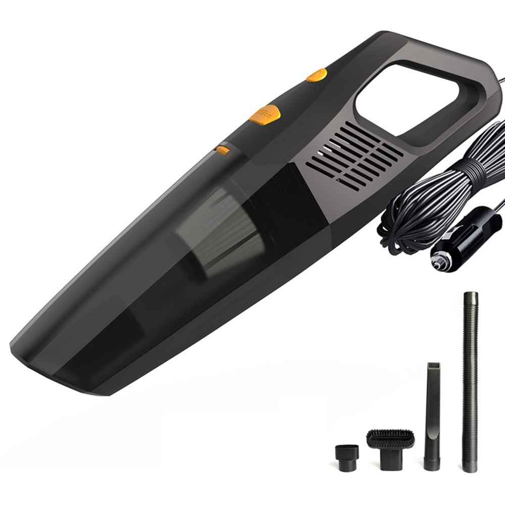CARSUN C1398 12V Car Cigarette Lighter Plug Vacuum Cleaner High Power Handheld Car Cleaning Tool with LED Light