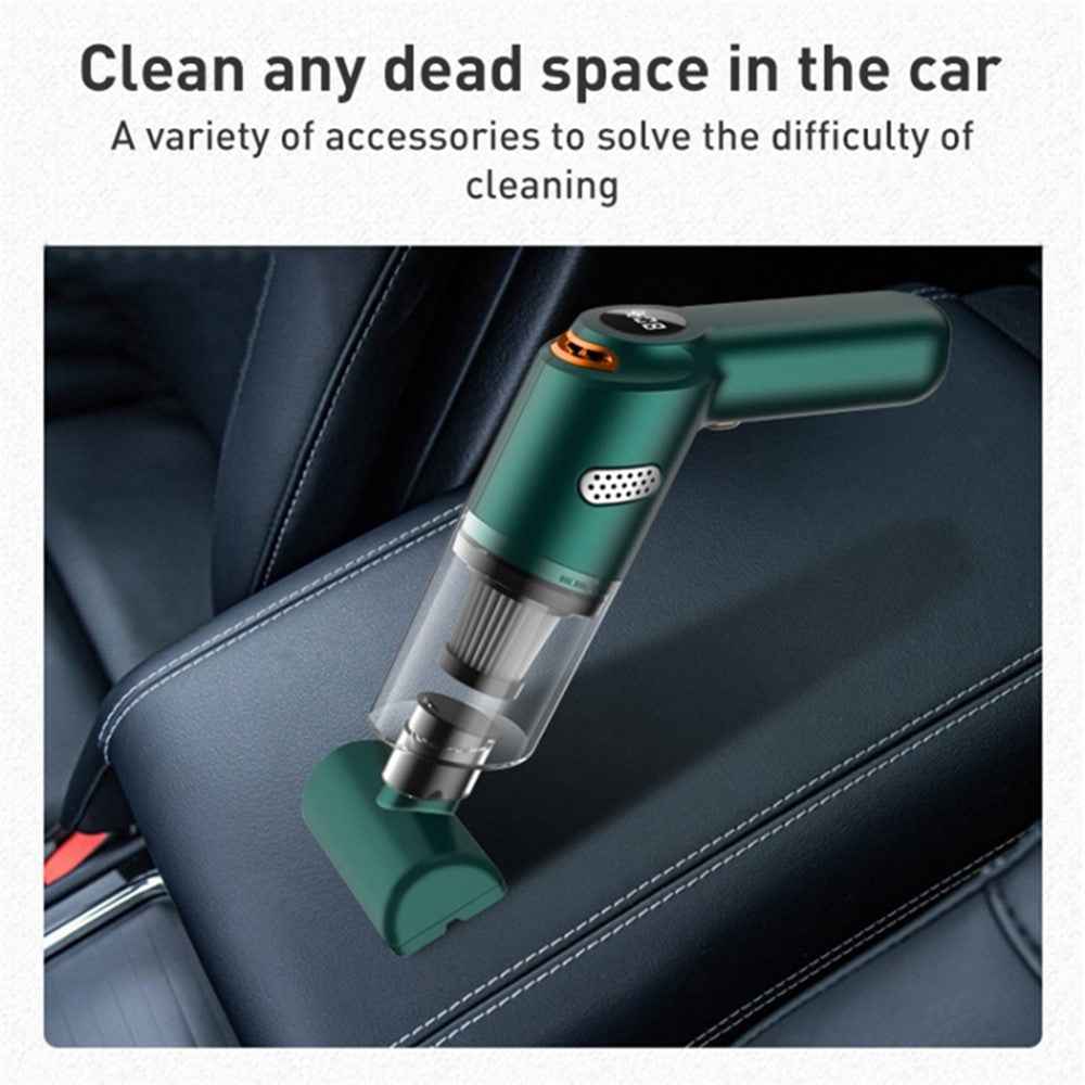 KBN-010 10000Pa Powerful Car Cordless Vacuum Cleaner Handheld Cleaning Tool - Blackish Green