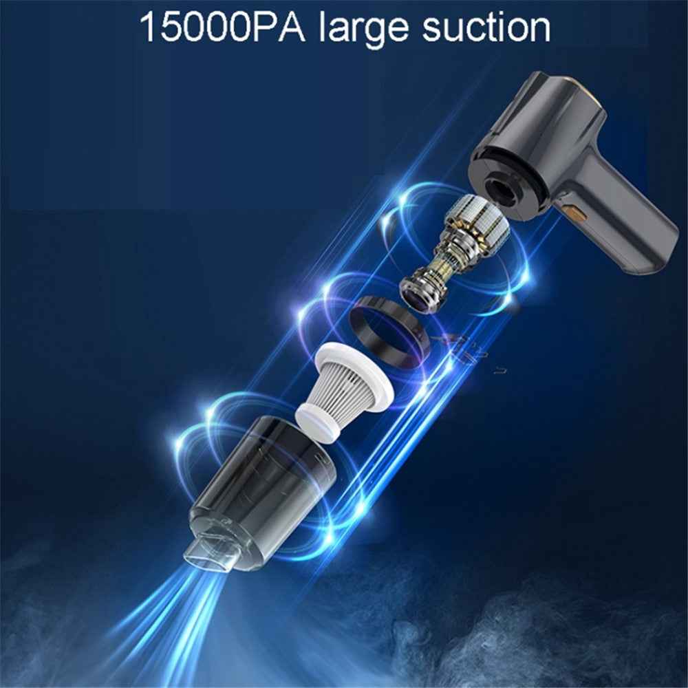 3101-A Handheld Brush Motor Car Vacuum Cleaner 4000mAh Battery-Operate Mini Wireless Vacuum Cleaner - Black